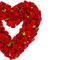 Red Wooden Rose Floral Heart Shaped Artificial Valentine's Day Wreath 14"